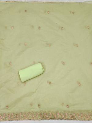 floral embroidered art silk unstitched dress material 4
