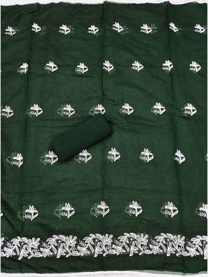 floral embroidered unstitched dress material 4