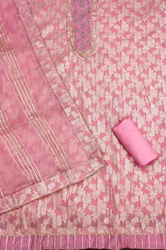 ethnic motifs woven design unstitched dress material