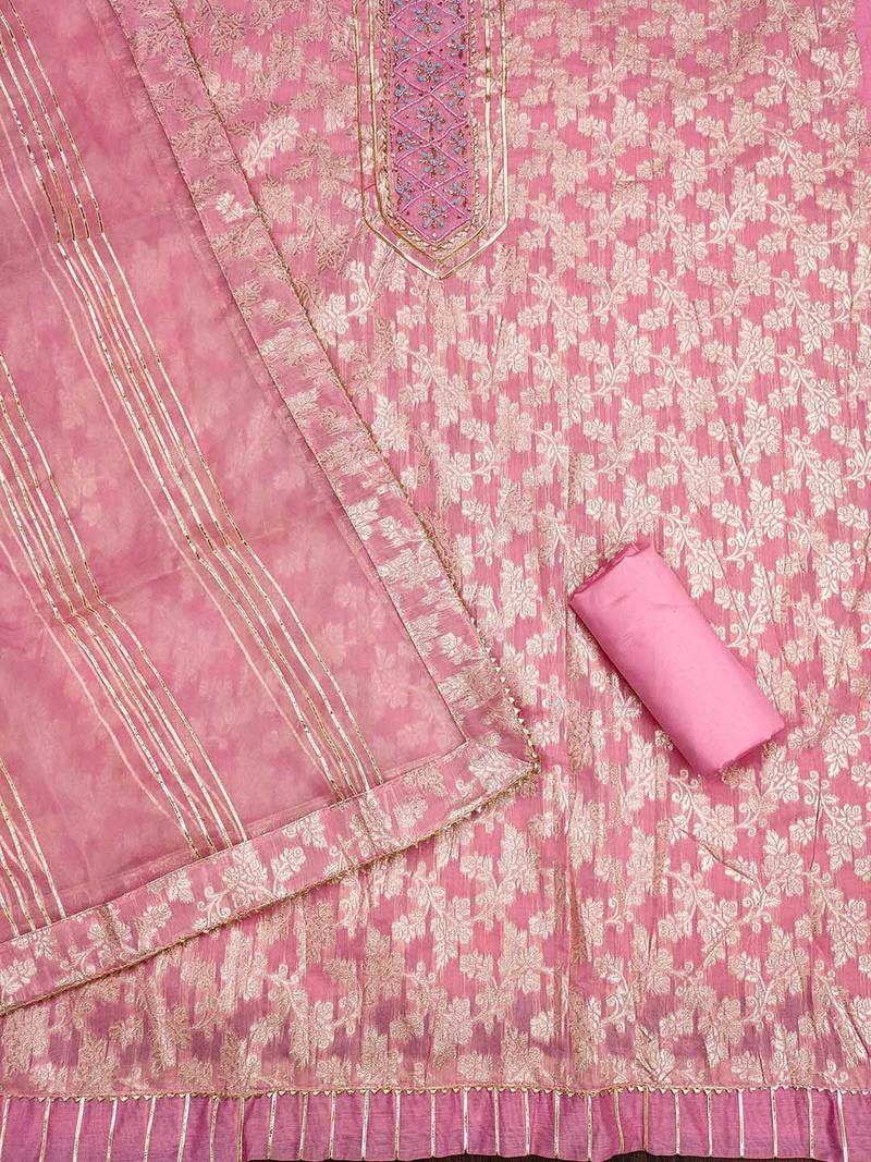 ethnic motifs woven design unstitched dress material