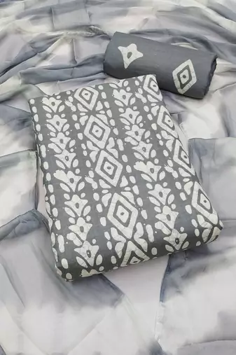 geometric printed unstitched dress material