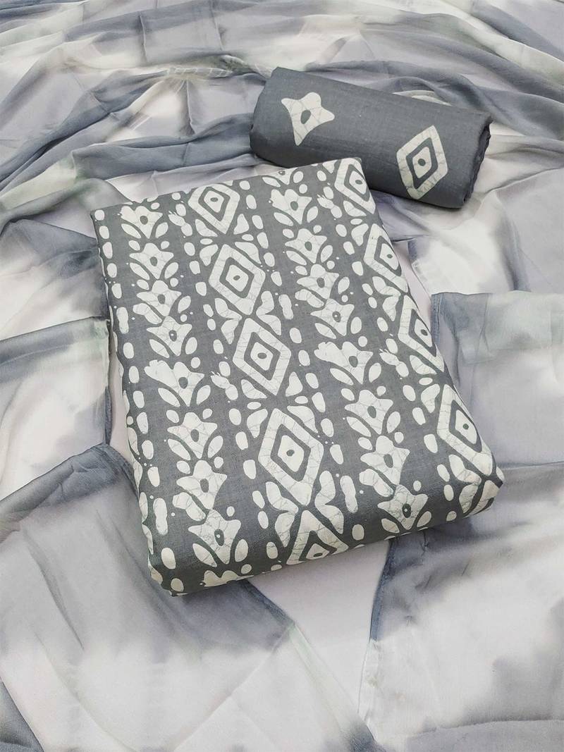 geometric printed unstitched dress material