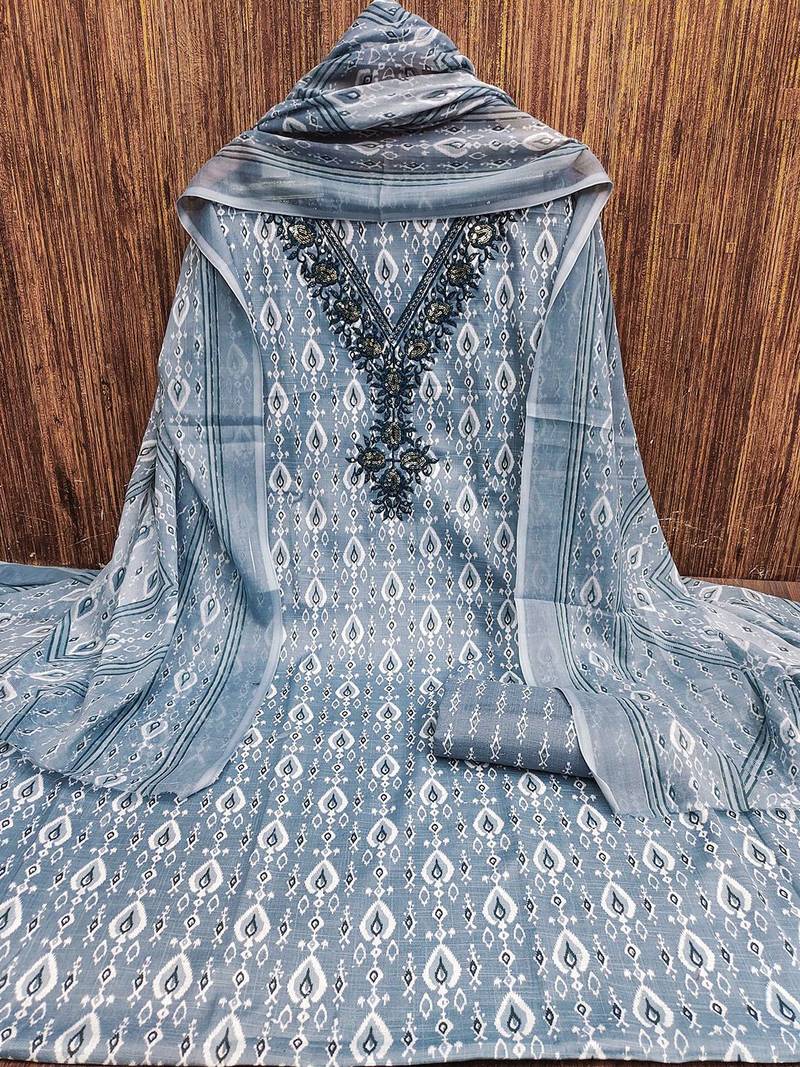 floral printed cotton unstitched dress material
