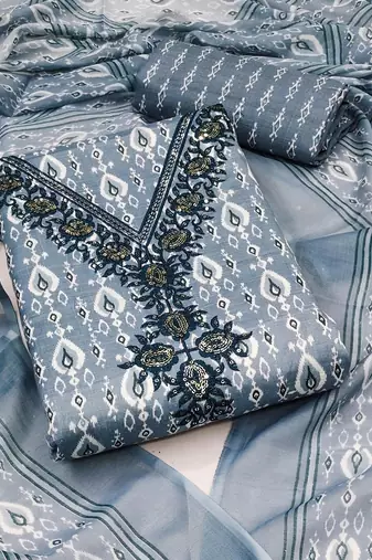 floral printed cotton unstitched dress material