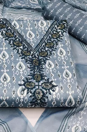 floral printed cotton unstitched dress material