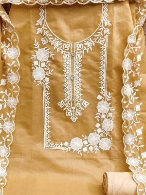 floral embroidered unstitched dress material 3
