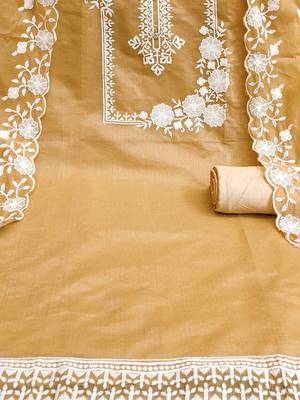 floral embroidered unstitched dress material 4