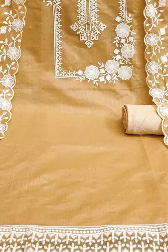 floral embroidered unstitched dress material