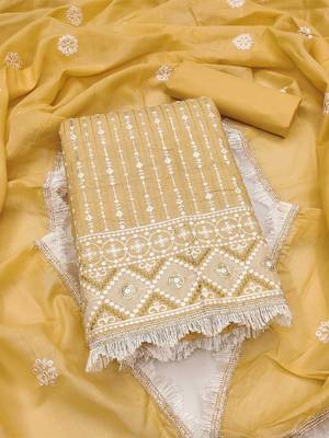 embroidered unstitched dress material 1