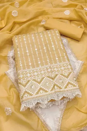 embroidered unstitched dress material