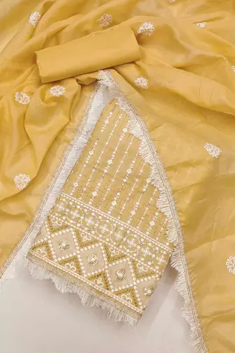 embroidered unstitched dress material