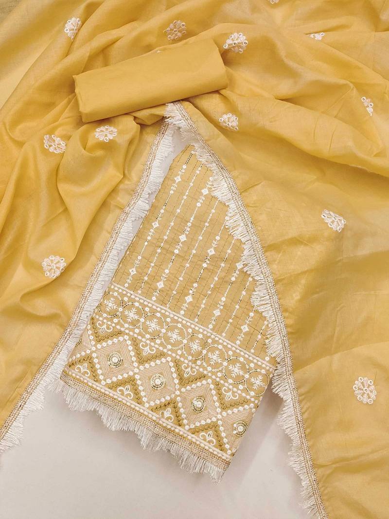 embroidered unstitched dress material