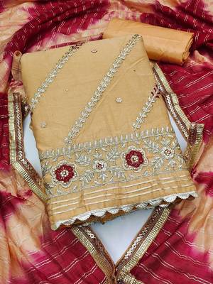 embroidered unstitched dress material 1