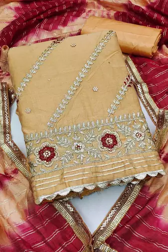 embroidered unstitched dress material