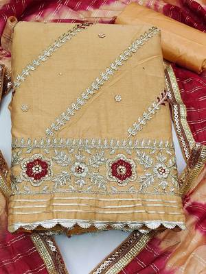 embroidered unstitched dress material 2