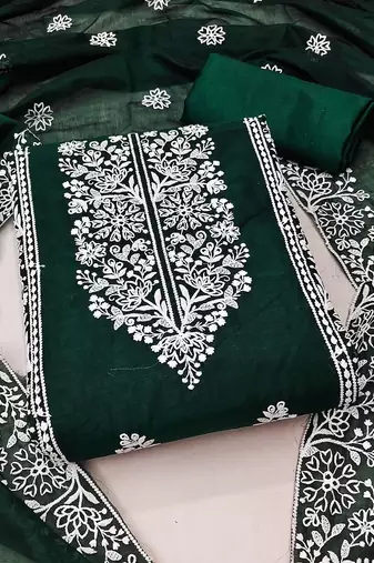 ethnic motifs embroidered unstitched dress material