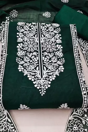 ethnic motifs embroidered unstitched dress material