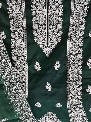 ethnic motifs embroidered unstitched dress material 4