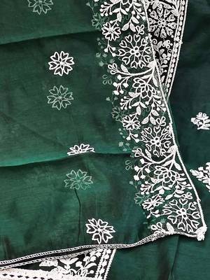 ethnic motifs embroidered unstitched dress material 5