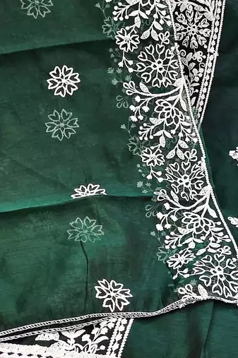 ethnic motifs embroidered unstitched dress material