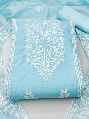embroidered unstitched dress material 2