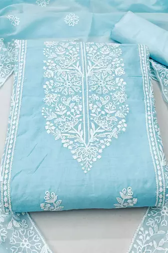 embroidered unstitched dress material
