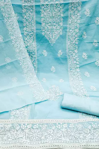 embroidered unstitched dress material