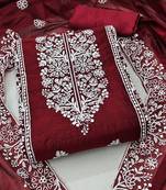 ethnic motifs embroidered unstitched dress material