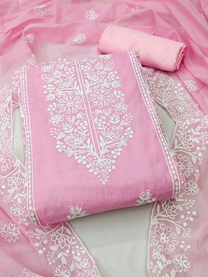 embroidered unstitched dress material 1