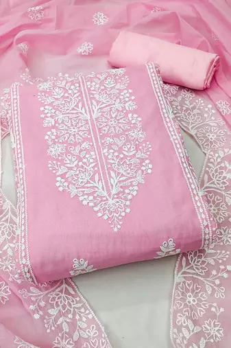 embroidered unstitched dress material