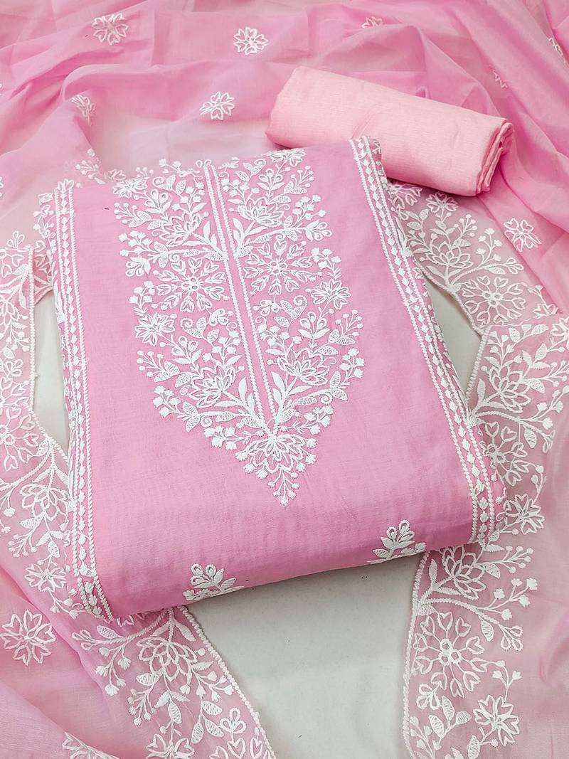 embroidered unstitched dress material
