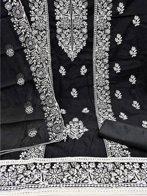floral embroidered unstitched dress material 3