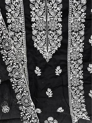 floral embroidered unstitched dress material 4