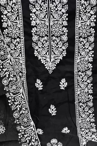 floral embroidered unstitched dress material