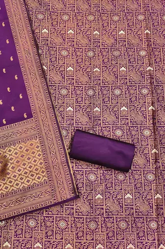 ethnic motifs woven design zari unstitched dress material