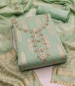 woven design beads & stone banarasi jacquard unstitched dress material
