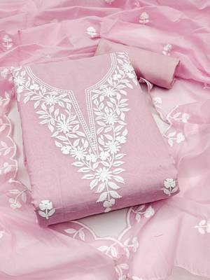 embroidered cotton unstitched dress material 1