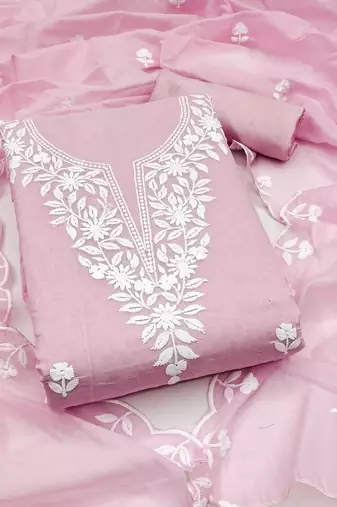 embroidered cotton unstitched dress material