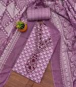 floral printed embellished cotton unstitched dress material