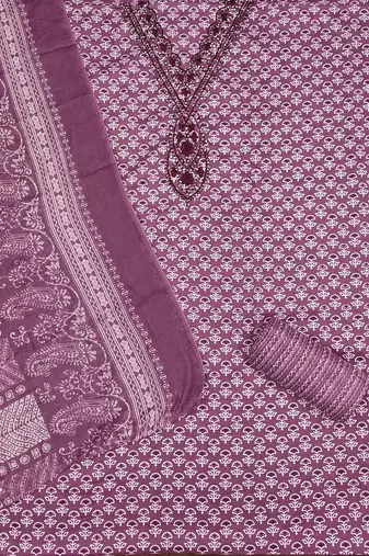 floral printed embellished cotton unstitched dress material