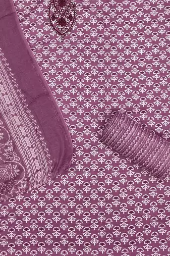 floral printed embellished cotton unstitched dress material