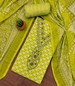 floral printed sequinned unstitched dress material