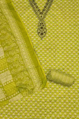 floral printed sequinned unstitched dress material