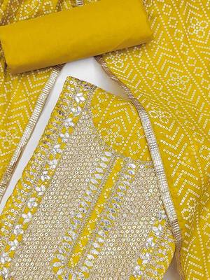 bandhani printed gotta pattiunstitched dress material 2