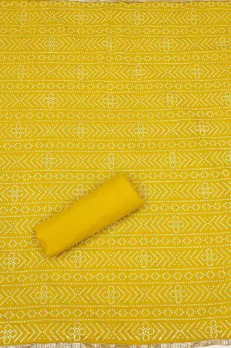 bandhani printed gotta pattiunstitched dress material