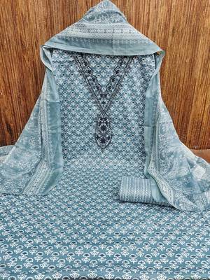 floral printed unstitched dress material 2
