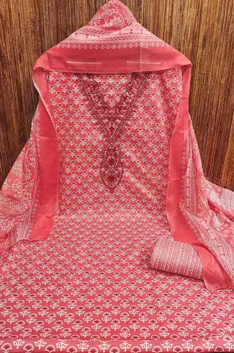 floral printed unstitched dress material