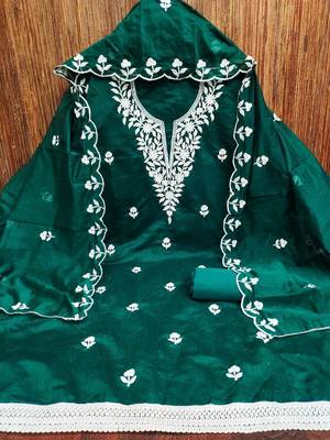 embroidered unstitched dress material 2