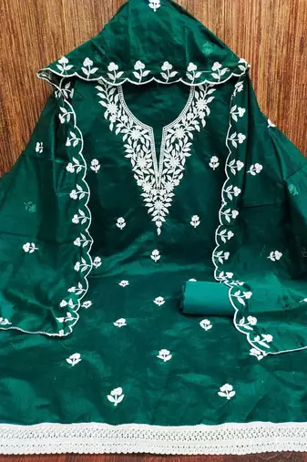 embroidered unstitched dress material
