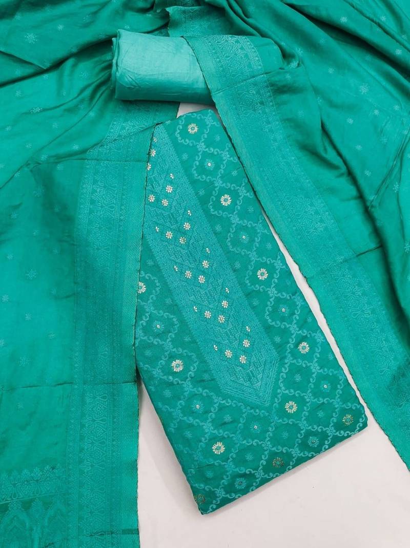 embroidered unstitched dress material